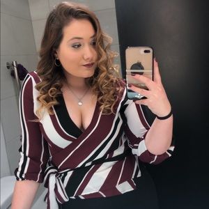 Maroon blouse. Can be professional yet also very fun